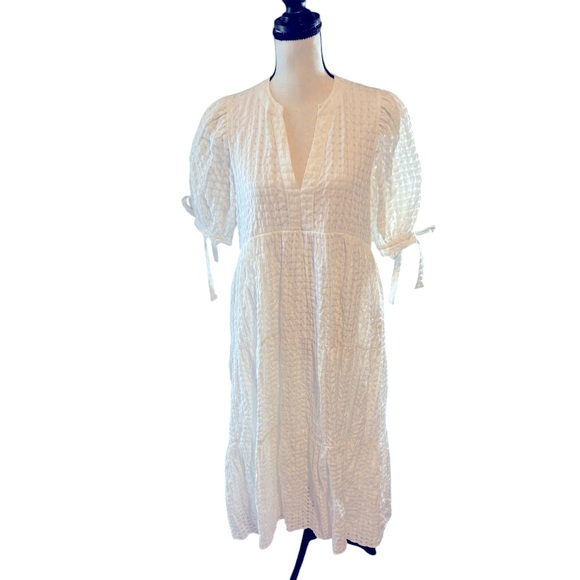 English Factory White Eyelet Maxi Dress with Puff Sleeves - Picture 7 of 7